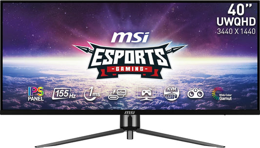 MSI MAG401QR 40 Gaming Monitor 3440 x 1440(UWQHD) IPS 155Hz FreeSync Premium HDR400 HDMI Displayport USB C TiltBlack