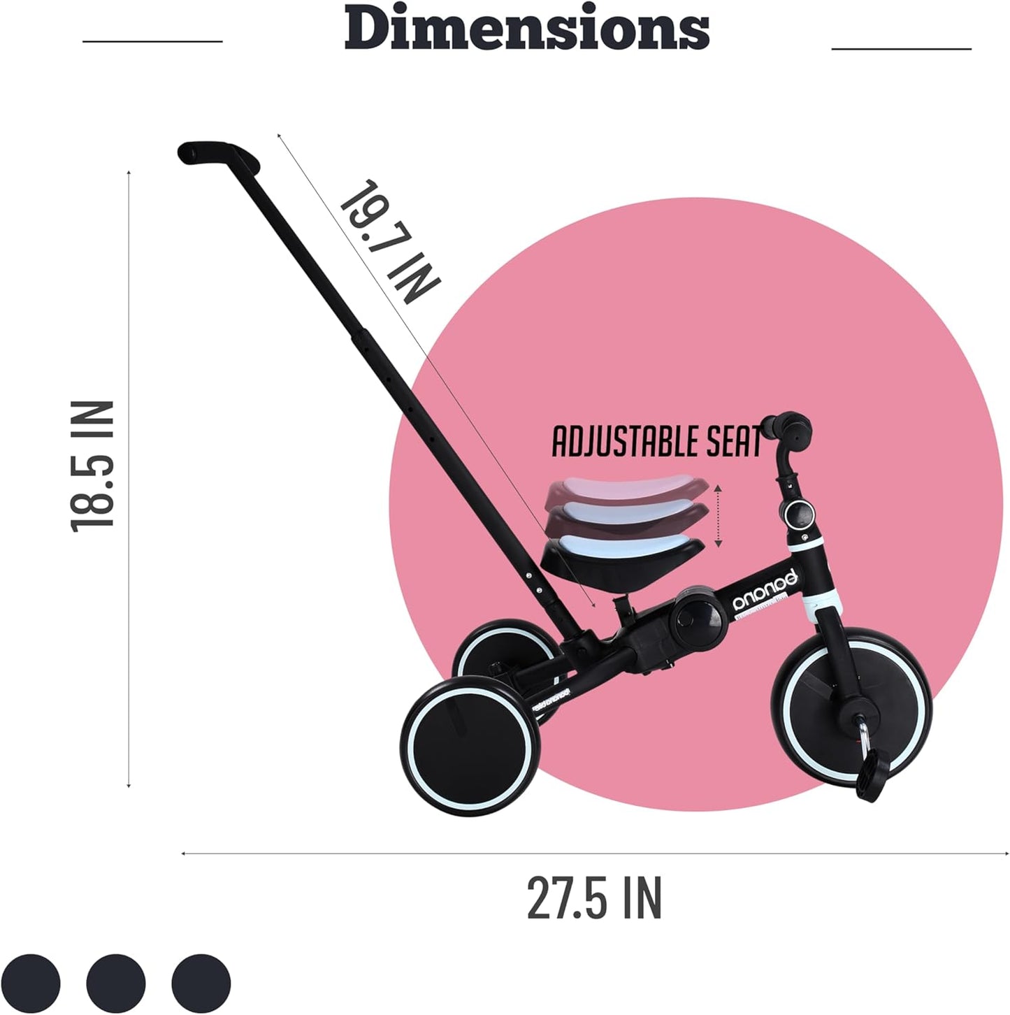 Banana bike Baby Balance Bike - Tricycle for Toddlers - Kids Trike and Bike - Balance Bike Plastic - Removable Pedals and Adjustable Handlebar and Seat