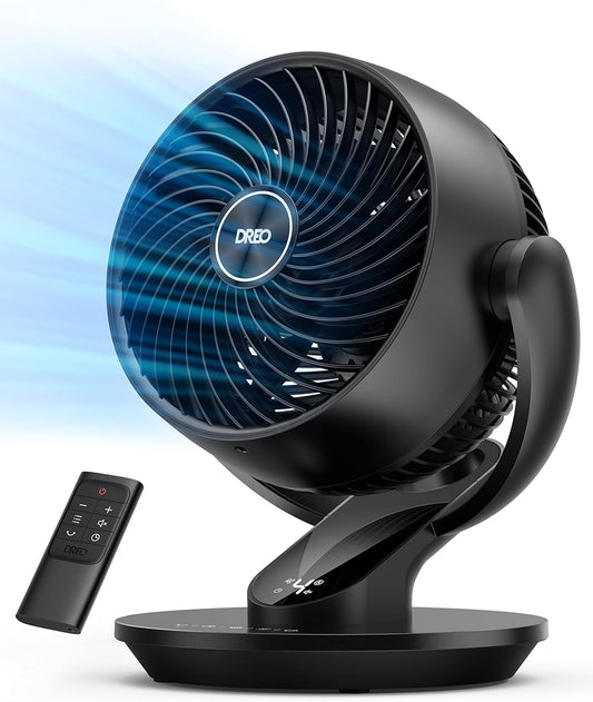 Dreo Table Fans for Home Bedroom, 9 Inch Quiet Oscillating Floor Fan with Remote, Air Circulator Fan & Fan for Bedroom, 2023 New Desk Air Circulator Fan for Whole Room, 9 Inch, 70ft Strong Airflow