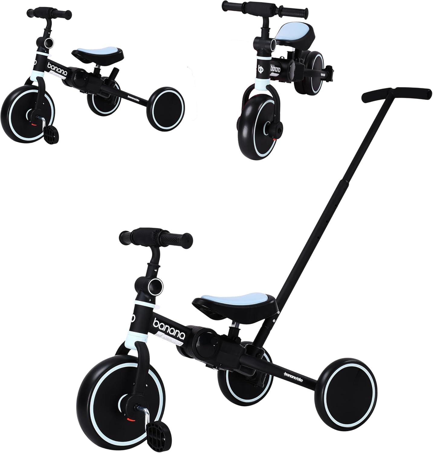 Banana bike Baby Balance Bike - Tricycle for Toddlers - Kids Trike and Bike - Balance Bike Plastic - Removable Pedals and Adjustable Handlebar and Seat