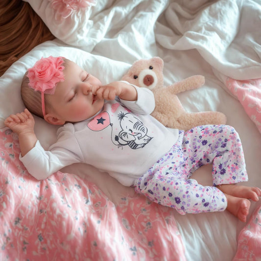 Reborn Baby Dolls That Lifelike -17 inch Full Body Silicone Sleeping Baby Girl Handmade Face Realistic Body Details for Children Gift