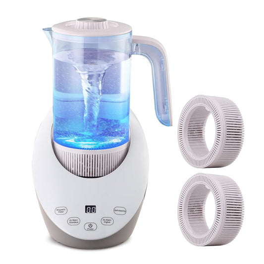Hydrogen Water Pitcher - Rich Hydrogen Water Generator Electrolysis Jug BPA Free with SPE and PEM Concentrator Technology. Balanced DEESAF Water PH Levels and Filtered with Calcium Sulfite
