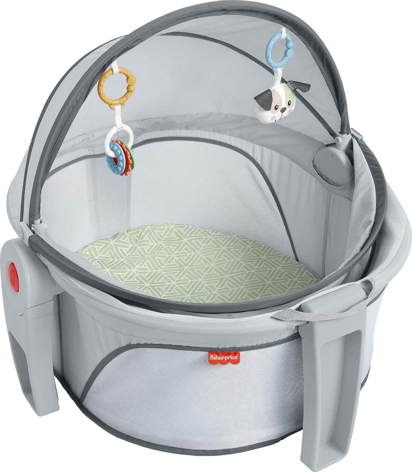 Fisher-Price Portable Baby Bassinet and Travel Play Area with 2 Toys on-the-Go Baby Dome Puppy Perfection