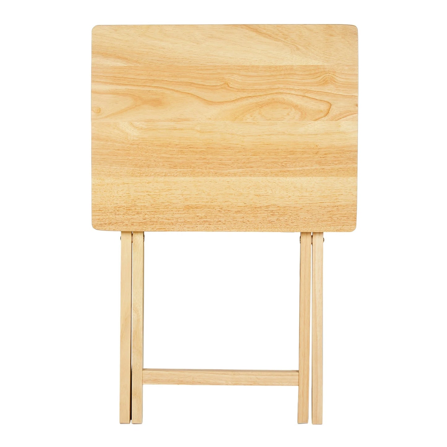 (2 pack) Mainstays Indoor Single Folding TV Tray Table Natural L 19 x W 15 x H 26 inches