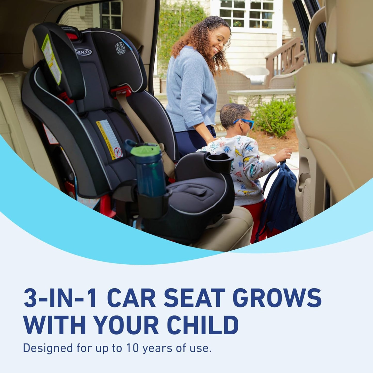 Graco Slimfit 3 in 1 Convertible Car Seat Slim & Comfy Design Saves Space in Your Back Seat Redmond