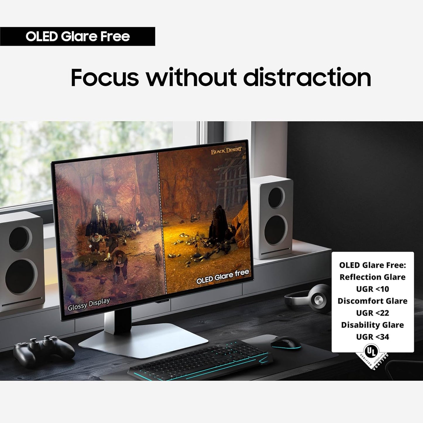 SAMSUNG 27” Odyssey QD-OLED G6 (G60SD) Series Gaming Monitor with QHD 360Hz 0.03ms, AMD FreeSync Premium Pro, Anti-Glare, Sleek Design, Cooling System