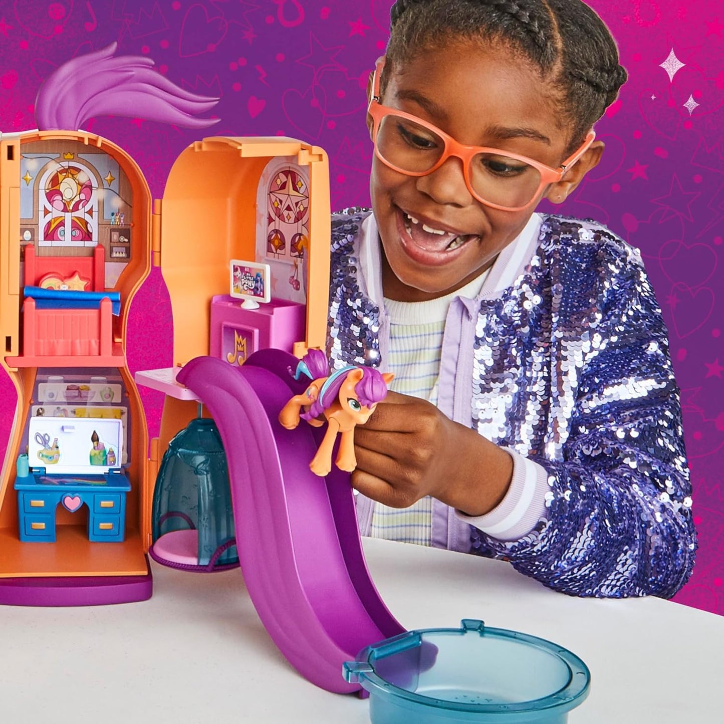 My Little Pony Toys, Sunny's Playset Reveal, 25-Inch-Tall Transforming Doll Playsets and Interactive Toys for 5 Year Old Girls & Boys