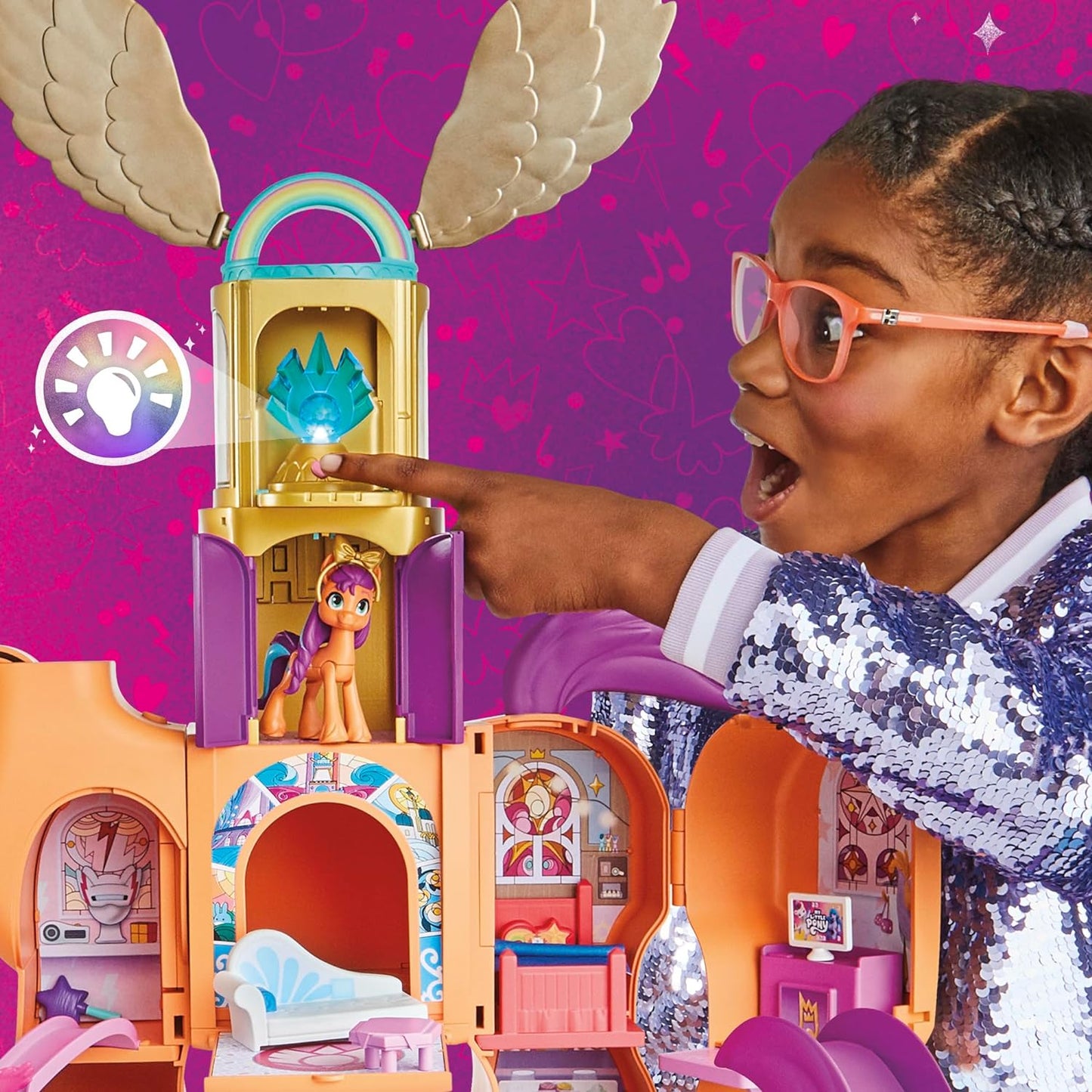 My Little Pony Toys, Sunny's Playset Reveal, 25-Inch-Tall Transforming Doll Playsets and Interactive Toys for 5 Year Old Girls & Boys
