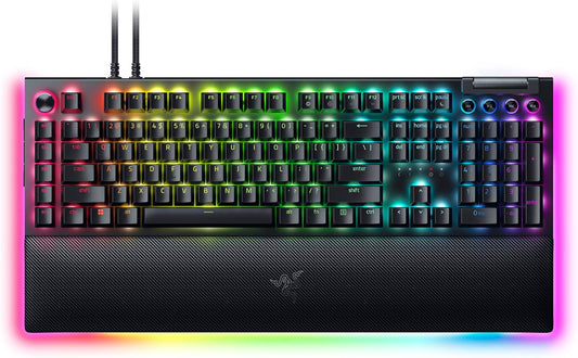 Razer BlackWidow V4 Pro Wired Mechanical Gaming Keyboard: Yellow Switches Linear & Silent - Doubleshot ABS Keycaps - Command Dial - Chroma RGB - Magnetic Wrist Rest Snap Tap