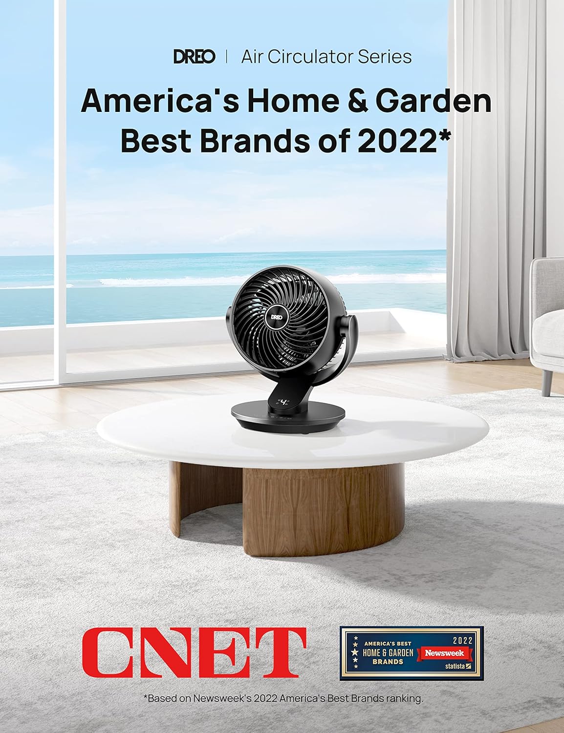 Dreo Table Fans for Home Bedroom, 9 Inch Quiet Oscillating Floor Fan with Remote, Air Circulator Fan & Fan for Bedroom, 2023 New Desk Air Circulator Fan for Whole Room, 9 Inch, 70ft Strong Airflow