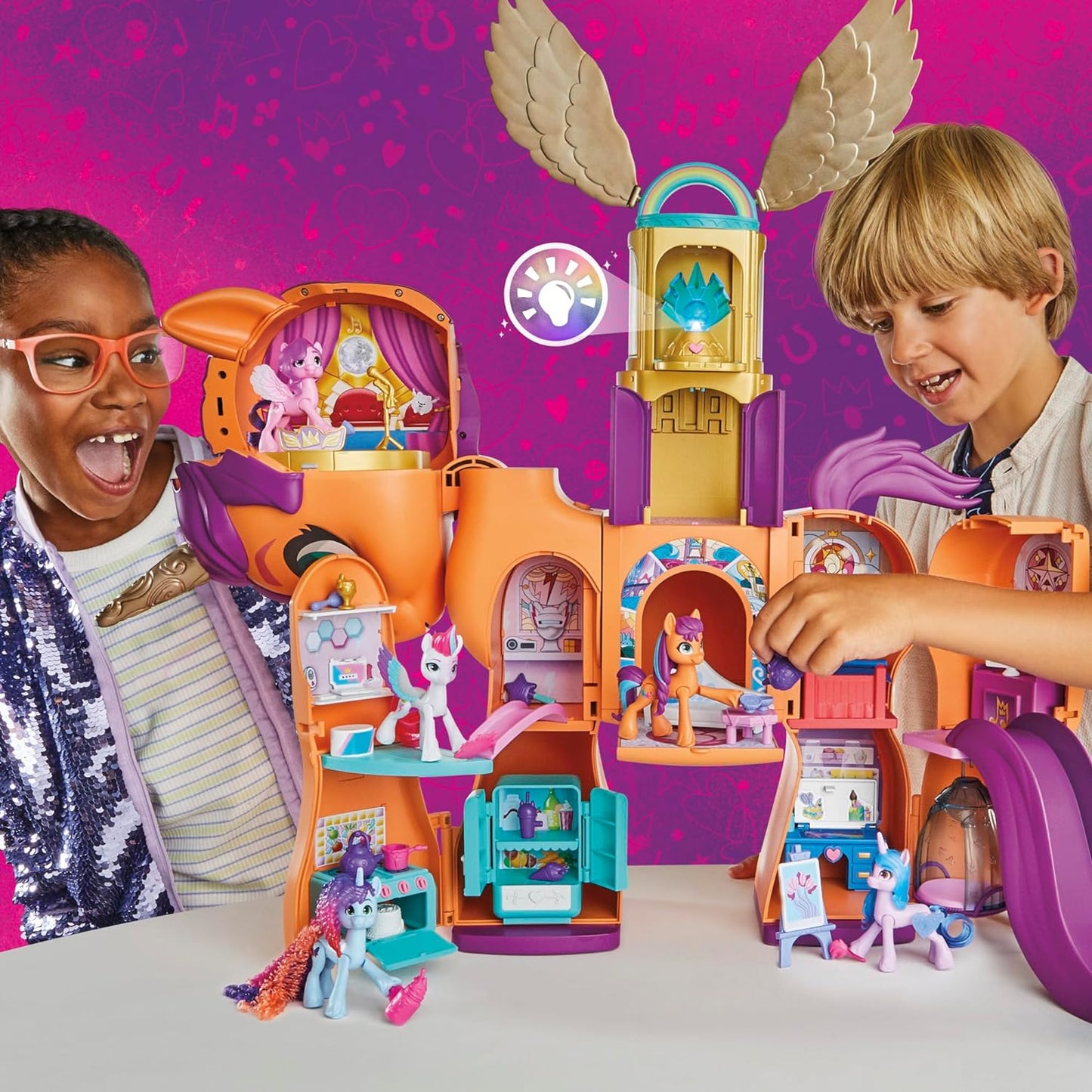 My Little Pony Toys, Sunny's Playset Reveal, 25-Inch-Tall Transforming Doll Playsets and Interactive Toys for 5 Year Old Girls & Boys