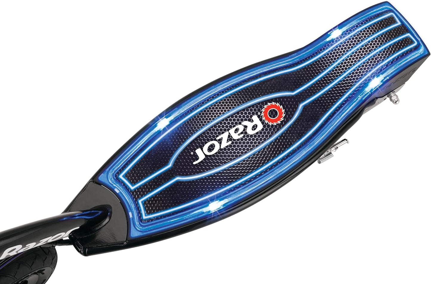 Razor E100 Glow Electric Scooter for Kids Age 8 and Up, LED Light-Up Deck, 8" Air-filled Front Tire, Up to 40 min Continuous Ride Time