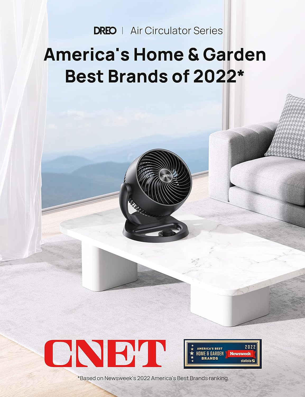 Dreo Table Fans for Home Bedroom, 9 Inch Quiet Oscillating Floor Fan with Remote, Air Circulator Fan & Fan for Bedroom, 2023 New Desk Air Circulator Fan for Whole Room, 9 Inch, 70ft Strong Airflow