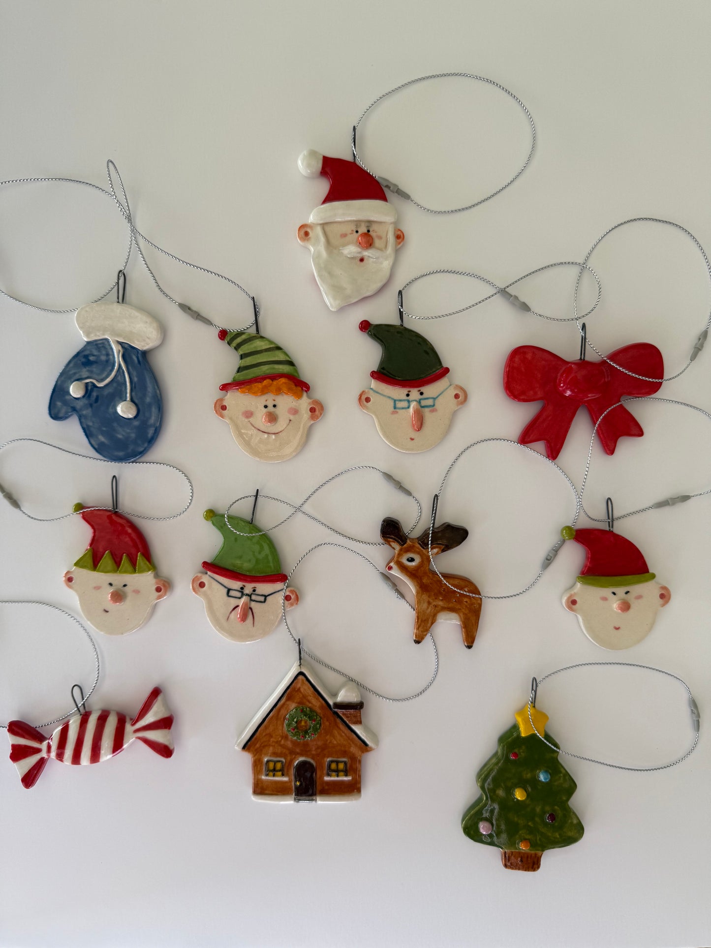 Ceramic Christmas Ornament 12 pieces Christmas Tree Decoration