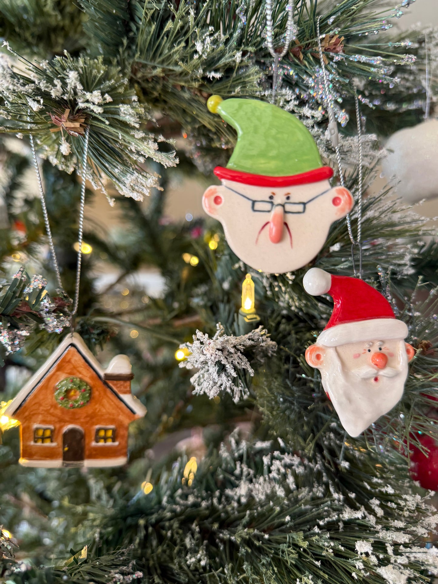 Ceramic Christmas Ornament 12 pieces Christmas Tree Decoration