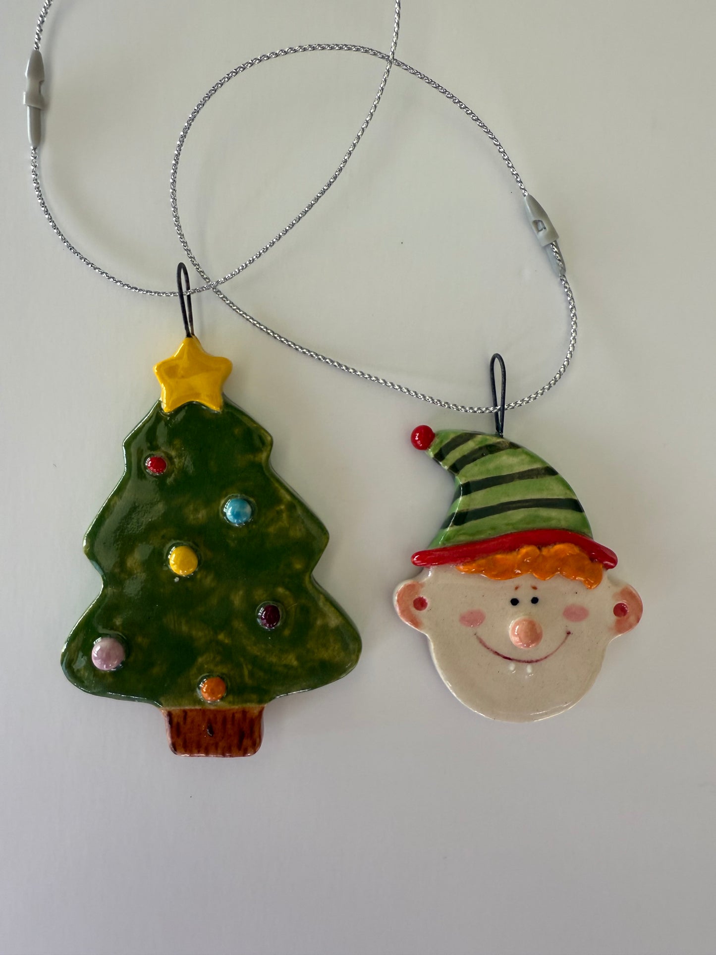 Ceramic Christmas Ornament 12 pieces Christmas Tree Decoration