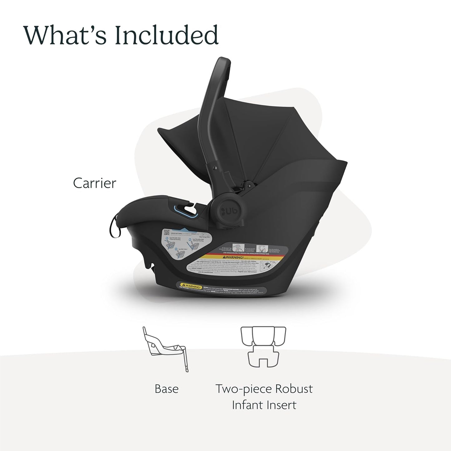 UPPAbaby Aria Lightweight Infant Car SeatJust Under 6 lbs for Easy Portability Base with Load Leg Infant Insert Included Direct Stroller Attachment Jake (CharcoalBlack Leather)