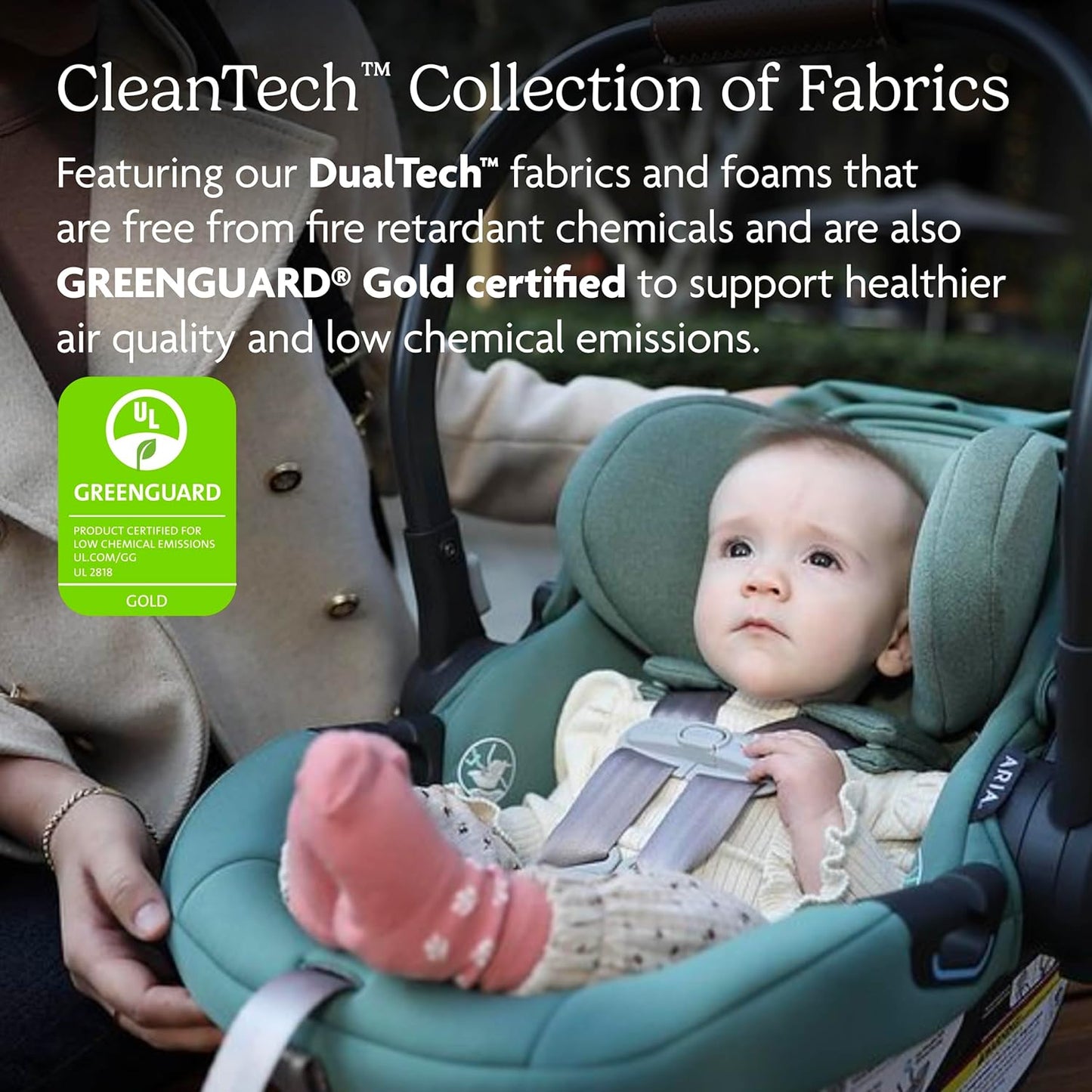 UPPAbaby Aria Lightweight Infant Car SeatJust Under 6 lbs for Easy Portability Base with Load Leg Infant Insert Included Direct Stroller Attachment Jake (CharcoalBlack Leather)