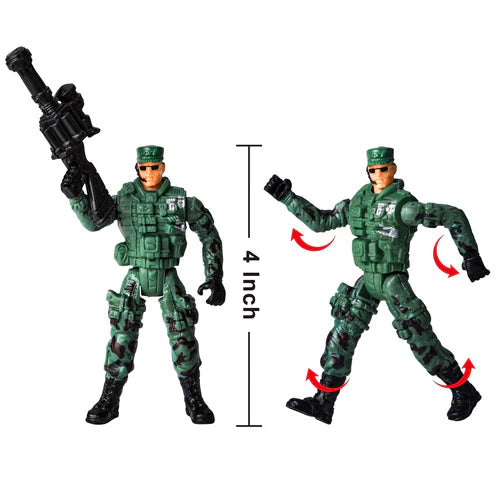 Joyin Military Vehicles Play Set,1 Helicopter,1 Truck,2 Soldiers,1 Dog, Light and Sound